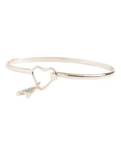 Seed Heritage Initial 'A' Rainbow Diamante Bangle