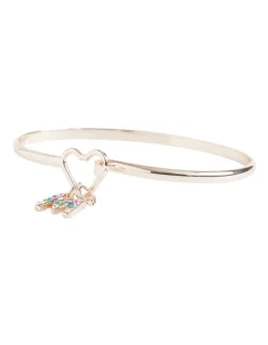 Seed Heritage Initial 'M' Rainbow Diamante Bangle