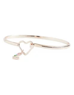 Seed Heritage Initial 'L' Rainbow Diamante Bangle