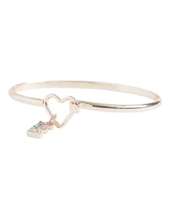 Seed Heritage Initial 'E' Rainbow Diamante Bangle