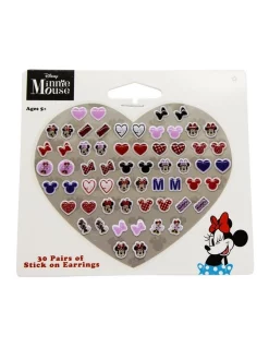 Minnie Mouse Stick On Earrings In Multi