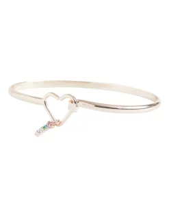 Seed Heritage Initial 'I' Rainbow Diamante Bangle