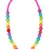 Pink Poppy Rainbow Beads Necklace In Multi