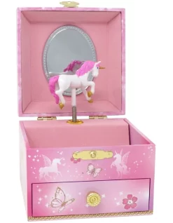 Pink Poppy Unicorn Princess Small Musical Jewellery Box In Pink