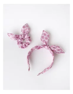 Milkshake Headband And Scrunchie Set In Pink