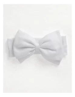 Sprout Soft Bow Headband In White