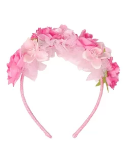 Pink Poppy Bellerina Floral Headband In Pink