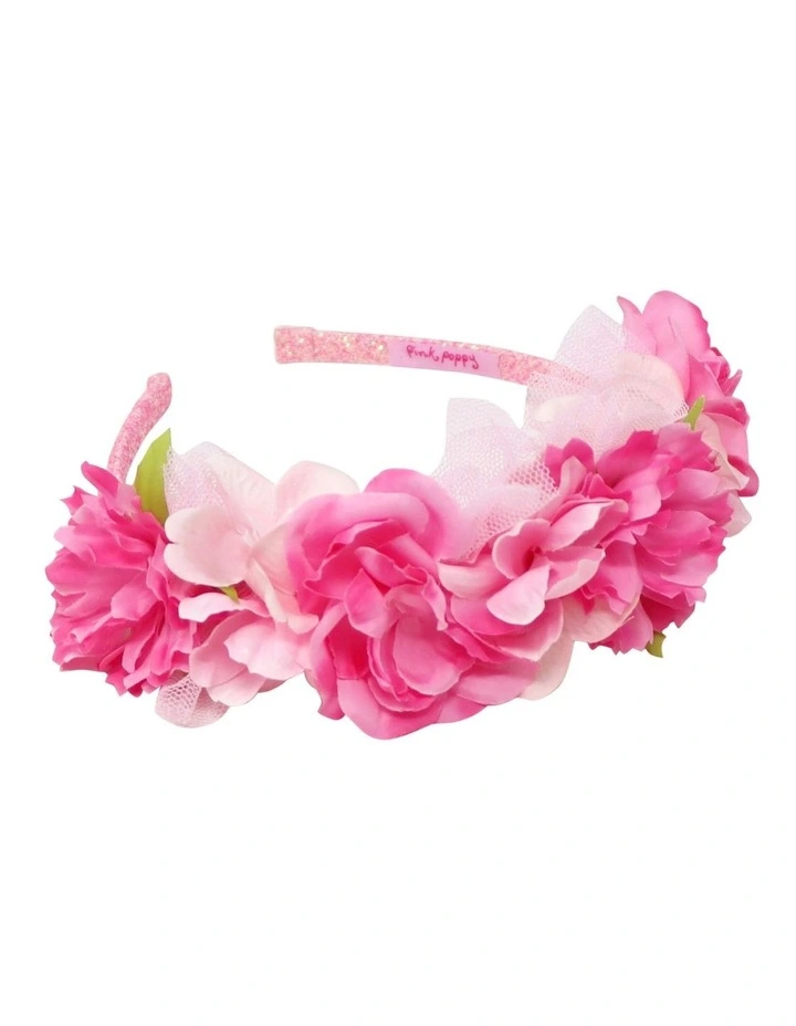 Pink Poppy Bellerina Floral Headband In Pink 2 Pink Poppy Bellerina Floral Headband In Pink - Image 2