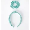 Milkshake Headband And Scrunchie Set In Aqua