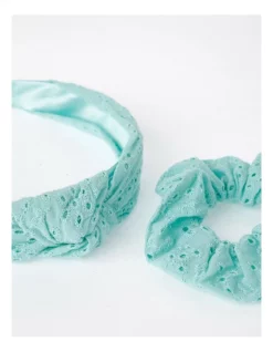Milkshake Headband And Scrunchie Set In Aqua -Fitbit Shop unnamed file 313