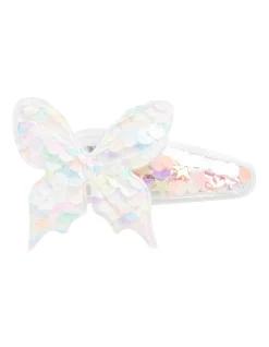 Seed Heritage Butterfly Sequin Shaker Snap In White