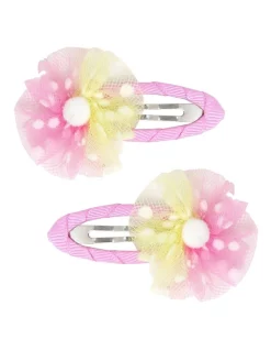 Pink Poppy Mesh Hair Clip In Pink