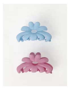 Tilii Flower Claw Clips 2 Pack In Assorted