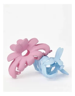 Tilii Flower Claw Clips 2 Pack In Assorted -Fitbit Shop unnamed file 360