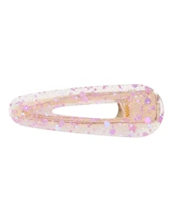 Seed Heritage Large Acrylic Glitter Clip In Pink