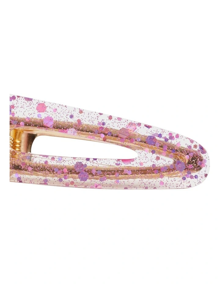 Seed Heritage Large Acrylic Glitter Clip In Pink 2 Seed Heritage Large Acrylic Glitter Clip In Pink - Image 2