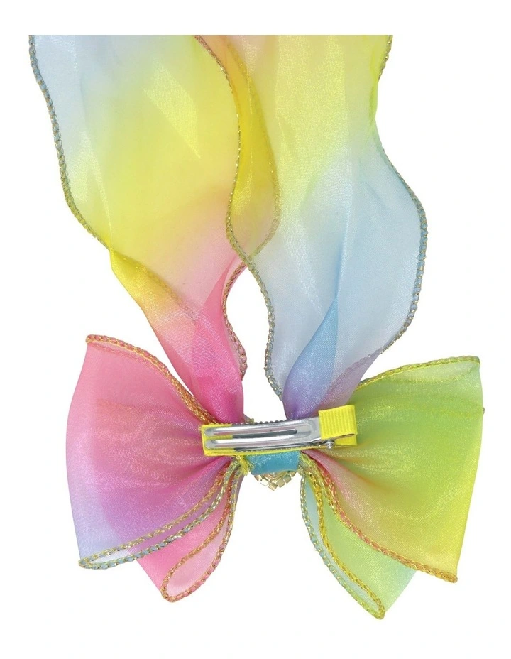 Pink Poppy Rainbow Butterfly Bow Hair Clip In Multi 3 Pink Poppy Rainbow Butterfly Bow Hair Clip In Multi - Image 3