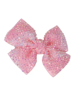 Pink Poppy Rhinestone Hairclip In Pink