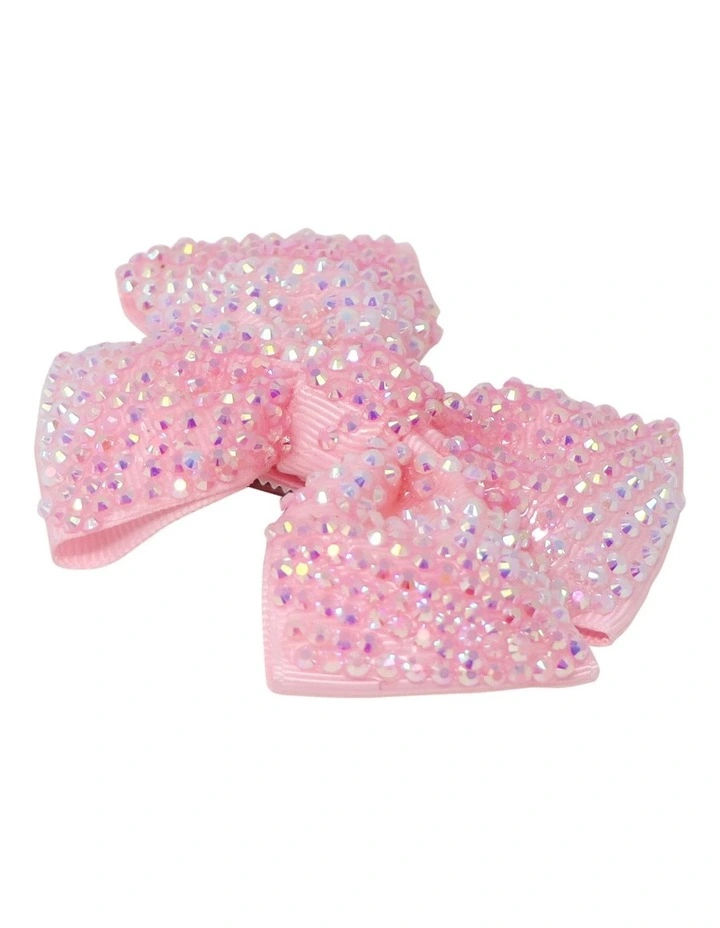 Pink Poppy Rhinestone Hairclip In Pink 4 Pink Poppy Rhinestone Hairclip In Pink - Image 4