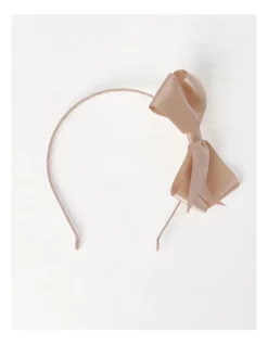 Origami Bow Headband In Dusty Pink
