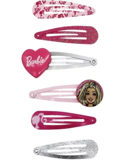 Barbie Snap Clips 6 Pack In Pink
