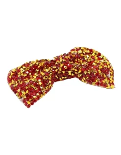 Pink Poppy Brilliant And Bright Rhinestone Bow Hairclip In Red/Gold -Fitbit Shop unnamed file 461