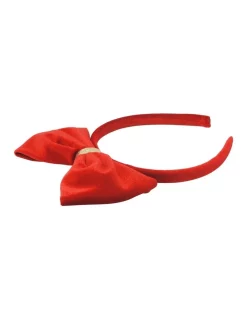 Pink Poppy Velvet Bow Headband In Red -Fitbit Shop unnamed file 464