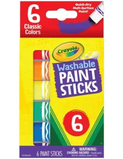 Crayola Classic Colors Washable Paint Sticks 6 Pack