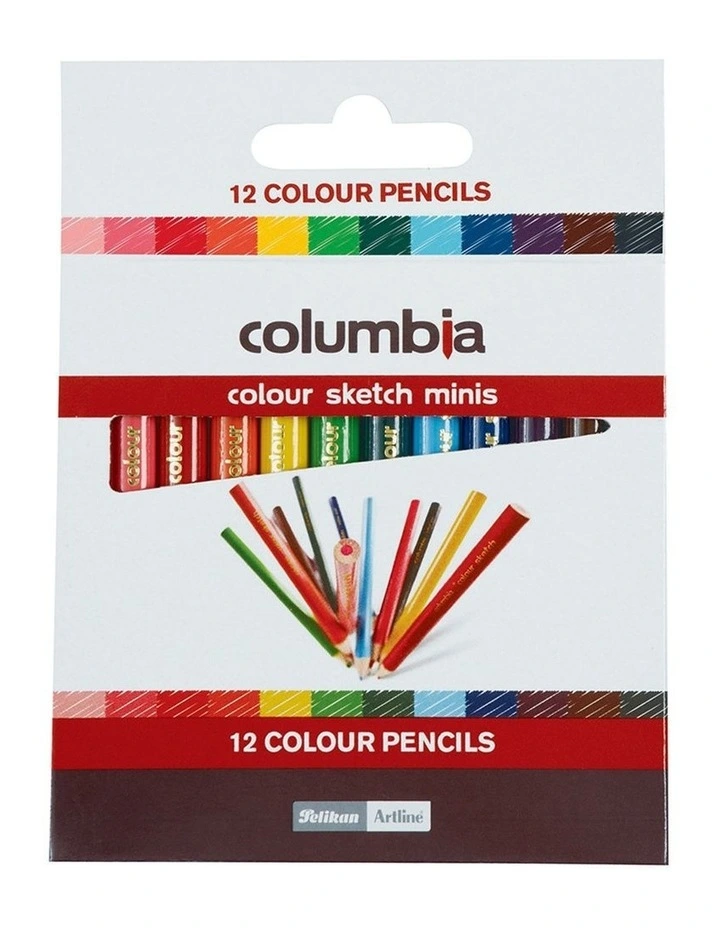 12 Pack Columbia Colour Sketch Minis Kids Small Art Drawing/Colouring Pencils 1 12 Pack Columbia Colour Sketch Minis Kids Small Art Drawing/Colouring Pencils