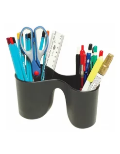 Marbig Enviro Duo Double Pencil Cup Pen Holder/Storage For School/Office Black