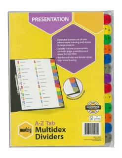 Marbig A-Z Tab Manilla Multidex A4 Dividers
