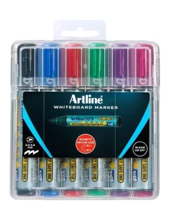 Artline 6pc 579 Wboard Markers Assorted Colours