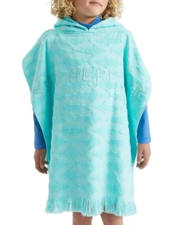 Seed Heritage Shark Terry Poncho In Island Green