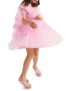 Seed Heritage Sequin Party Cape In Sherbet